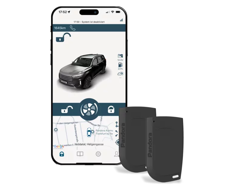 Pandora Connect App auf einem Smartphone mit zwei KeyTags