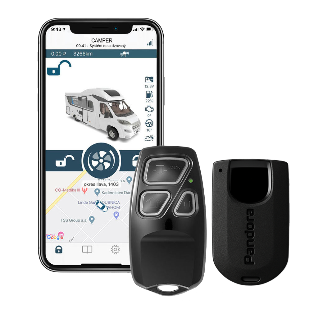 Pandora Camper mit Smartphone, Fernbedienung und Transponder