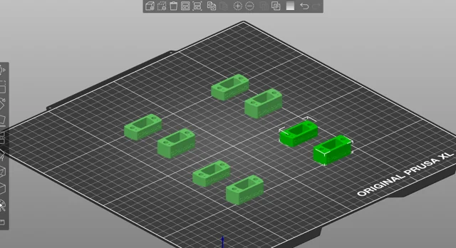 Vorbereitung mehrerer Spezialteile für den 3D-Druck.