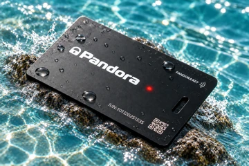 Pandora Card mit Wassertropfen