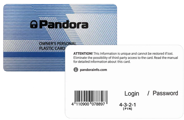 Aktuelle Pandora Owners Card mit Login / Password