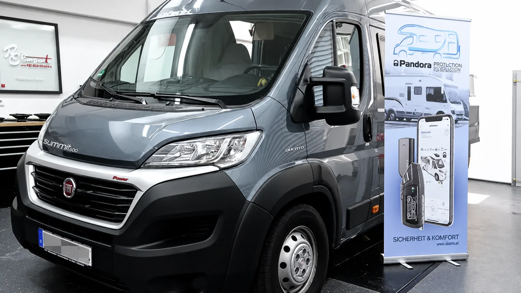Kastenwagen auf Fiat-Ducato-Basis in unserer Werkstatt
