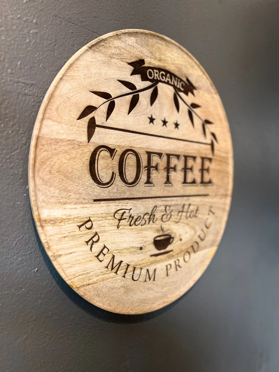 Kaffee-Dekoration im Kundenbereich